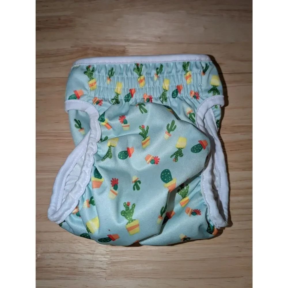 Pet Magasin Cute Cactus Print Washable Dog Diaper w/ Waterproof Layer SZ M